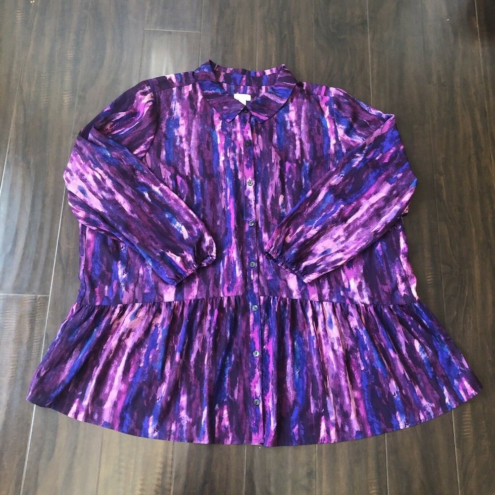 Logo Lori Goldstein 3X Multicolor Shirts Dress